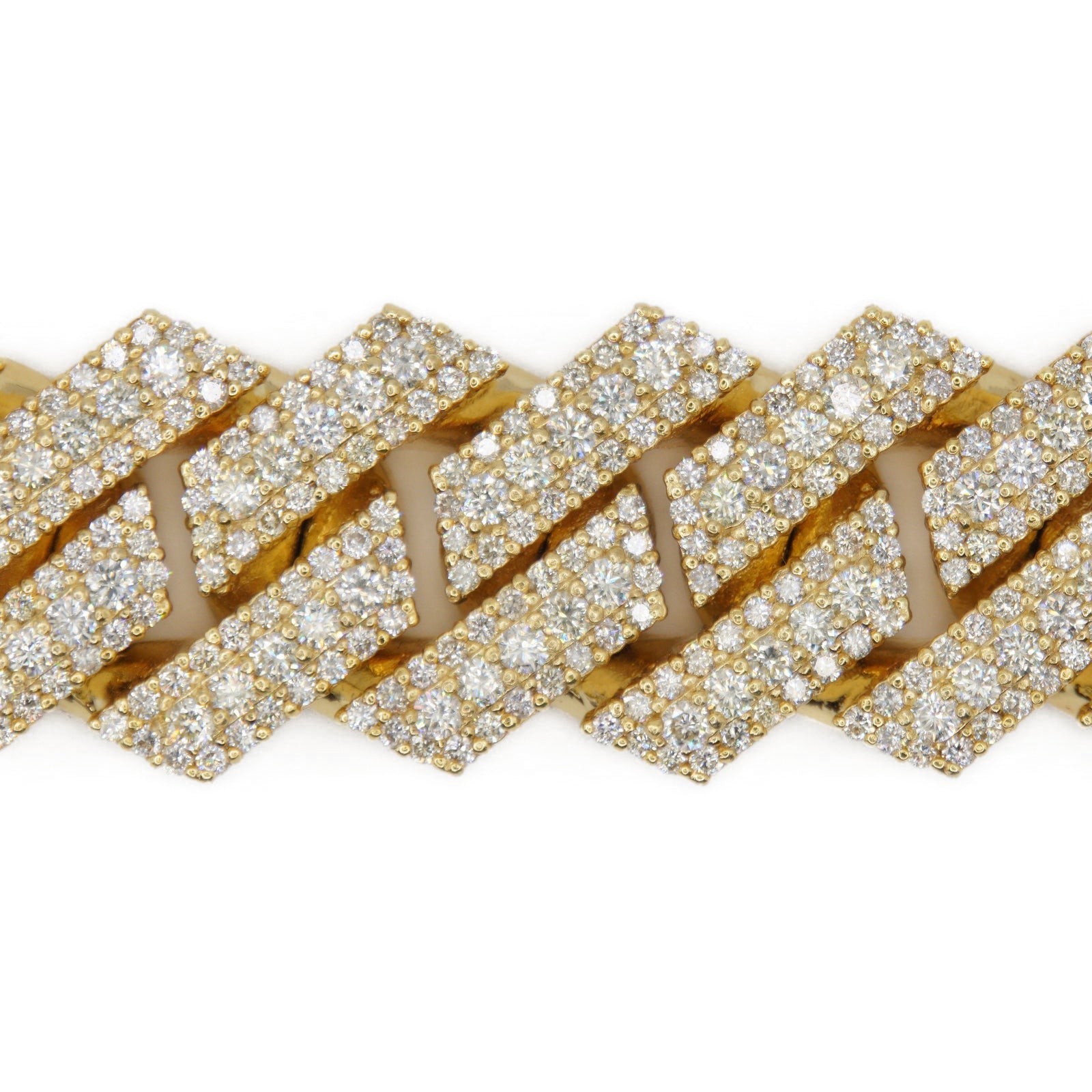 10k Solid Gold 20mm Lab Diamond Center Pointer Cuban Bracelet