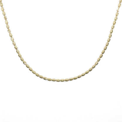 10k Solid Gold 3mm Barrel Moon Cut Chain