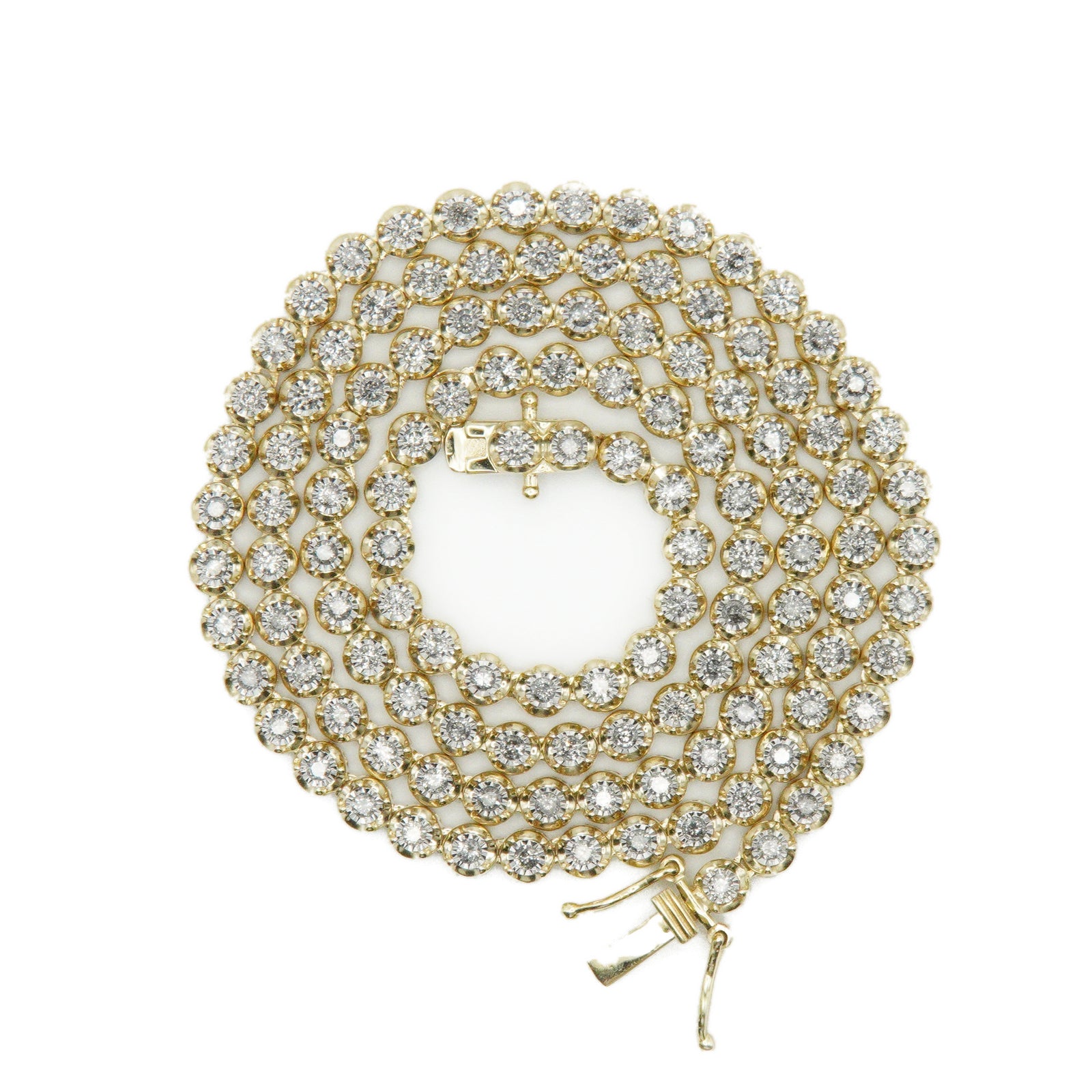 10k Solid Gold 4mm Lab Diamond Tennis Chain