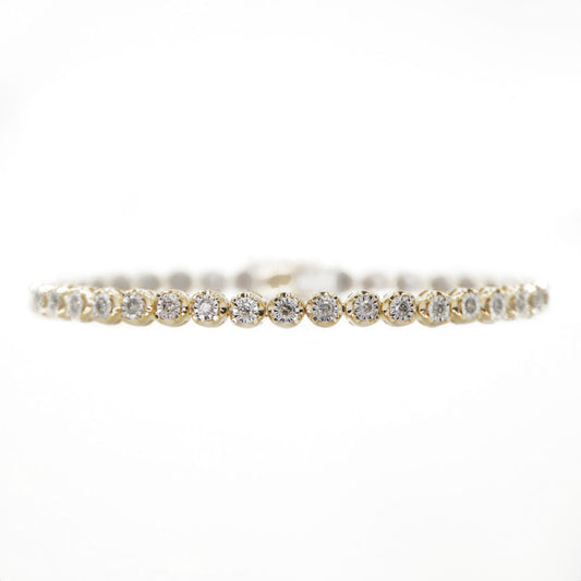 10k Solid Gold 5mm Lab Diamond Tennis Bracelet