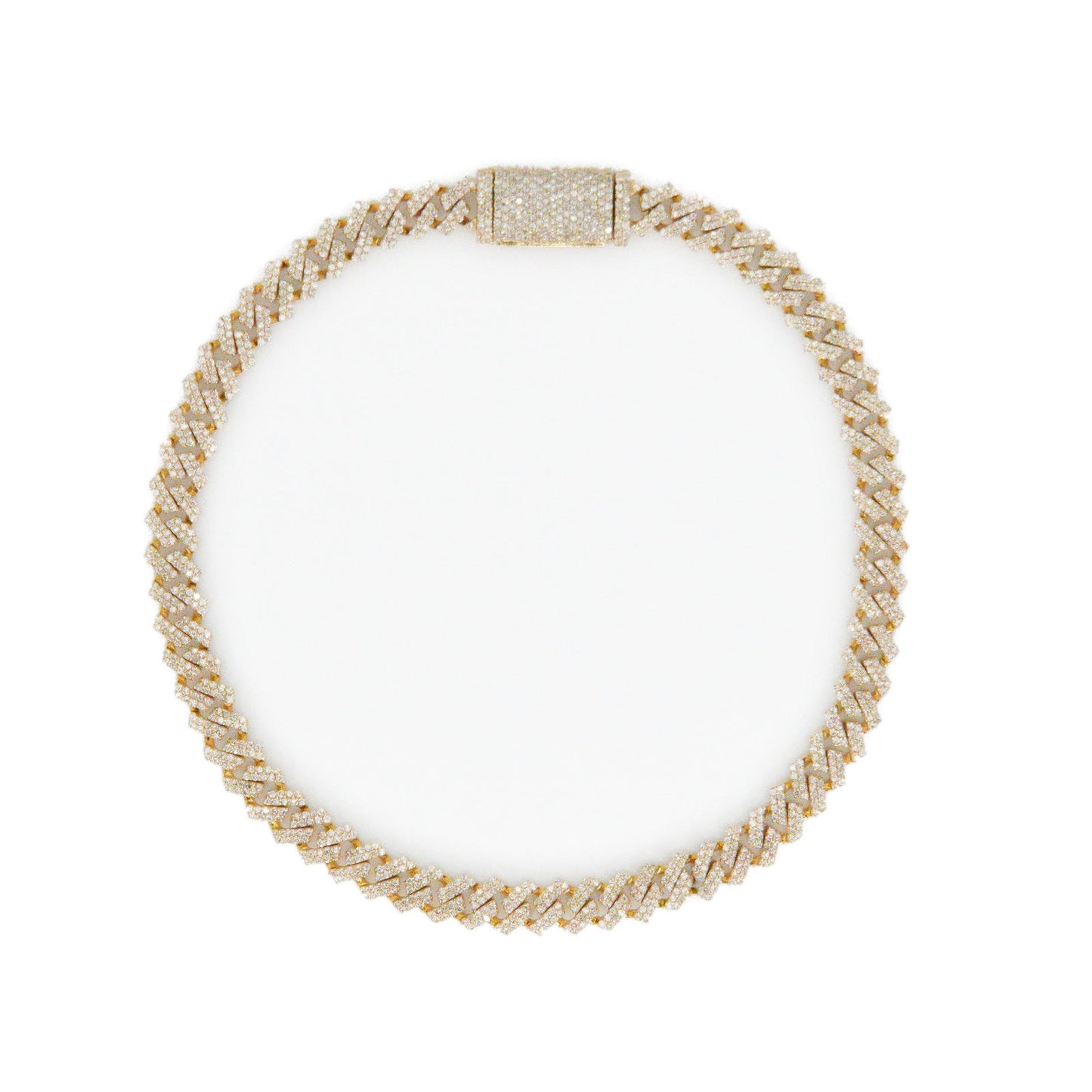 10k Solid Gold 5mm Lab Diamond Cuban Bracelet