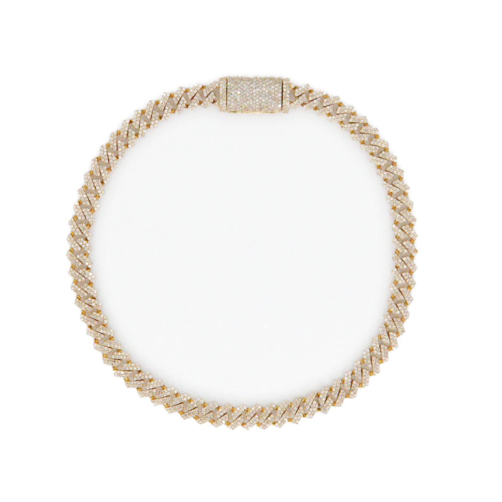 10k Solid Gold 5mm Lab Diamond Cuban Bracelet