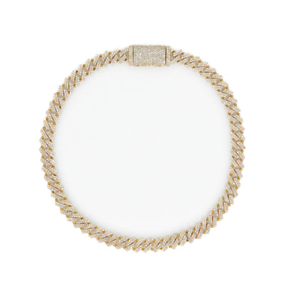 10k Solid Gold 5mm Lab Diamond Cuban Bracelet
