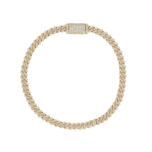 10k Solid Gold 5mm Lab Diamond Cuban Bracelet