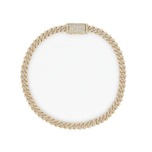 10k Solid Gold 5mm Lab Diamond Cuban Bracelet