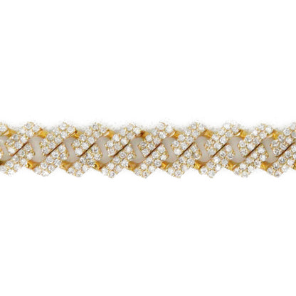 10k Solid Gold 5mm Lab Diamond Cuban Bracelet