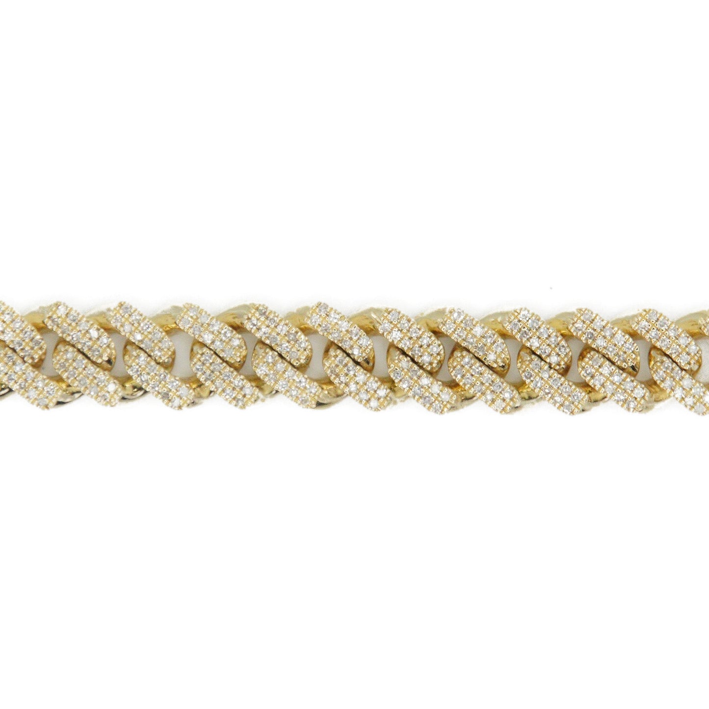10k Solid Gold 8mm Lab Diamond Cuban Bracelet