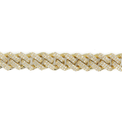 10k Solid Gold 8mm Lab Diamond Cuban Bracelet