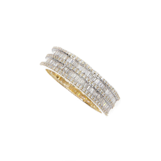 10k Solid Gold Baguette Lab Diamond Double-Row Band