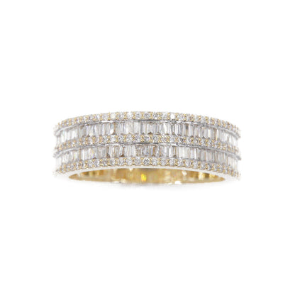 10k Solid Gold Baguette Lab Diamond Double-Row Band