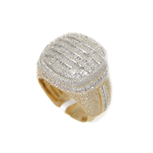 10k Solid Gold Baguette Lab Diamond Oval Ring