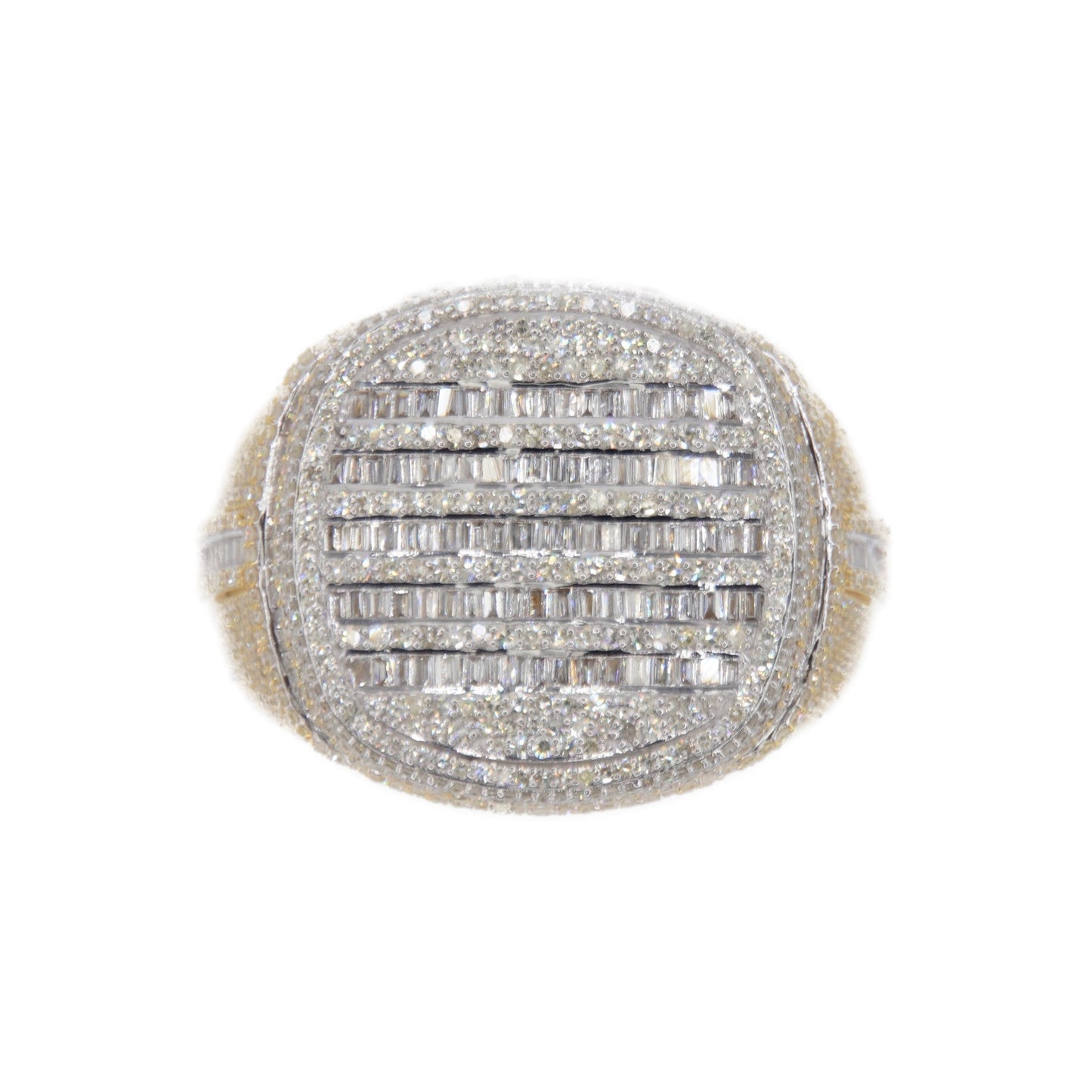 10k Solid Gold Baguette Lab Diamond Oval Ring