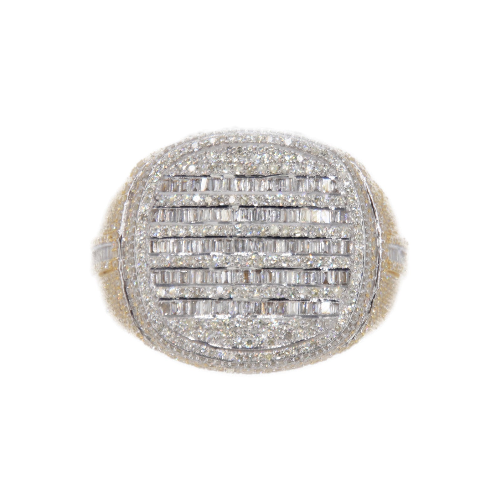 10k Solid Gold Baguette Lab Diamond Oval Ring