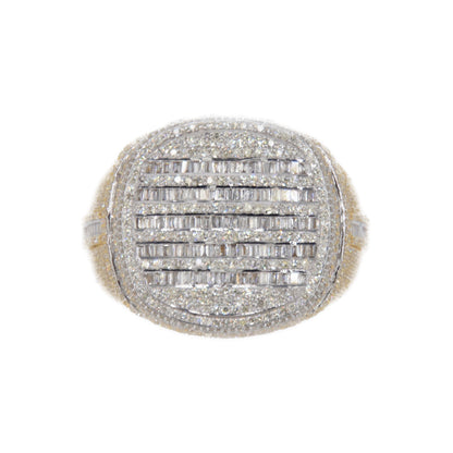 10k Solid Gold Baguette Lab Diamond Oval Ring