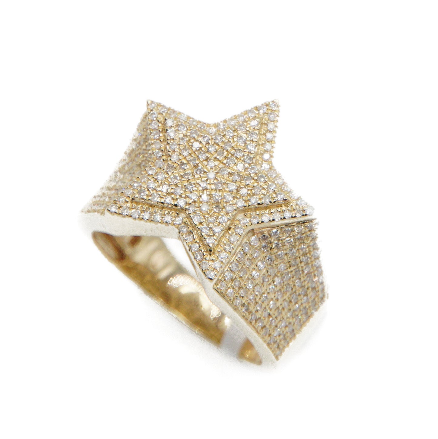 10k Solid Gold Lab Diamond 3D Star Ring