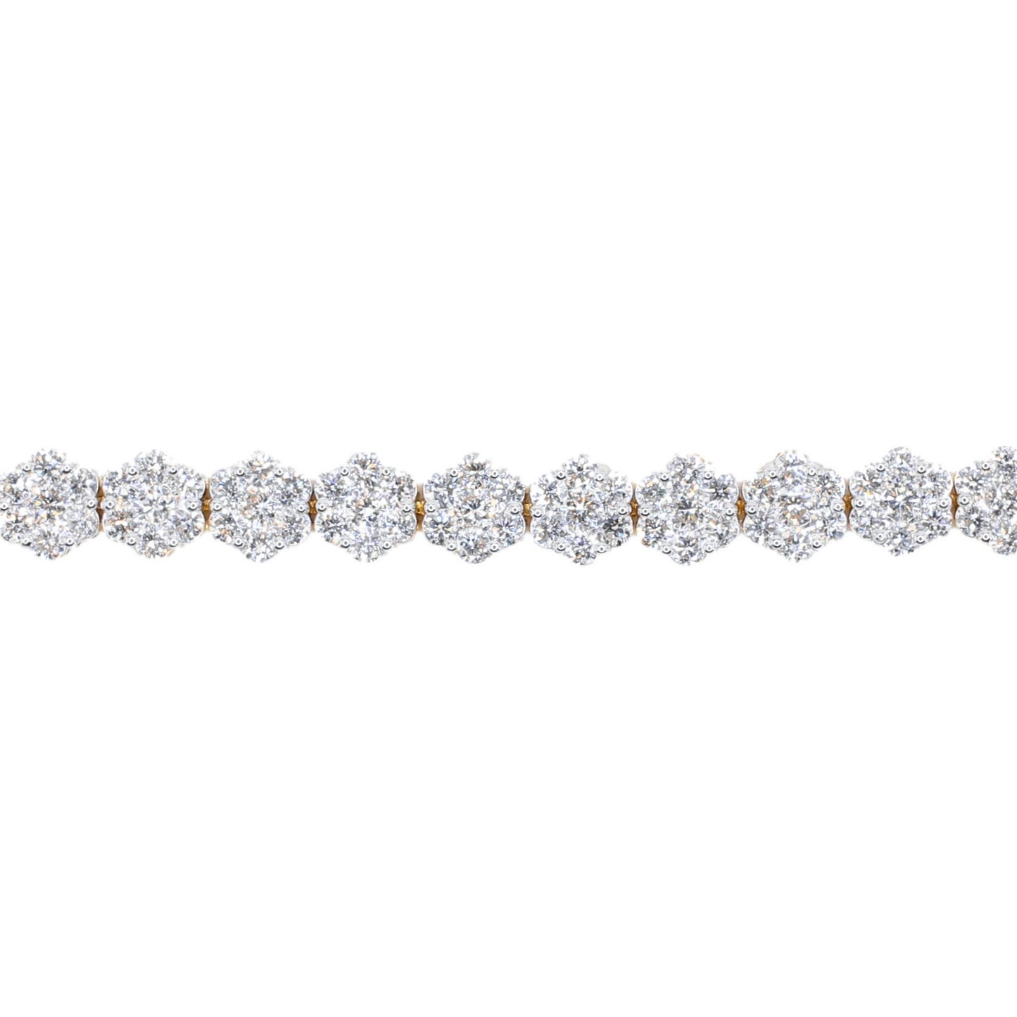10k Solid Gold Lab Diamond Graduated Flower Tennis Bracelet