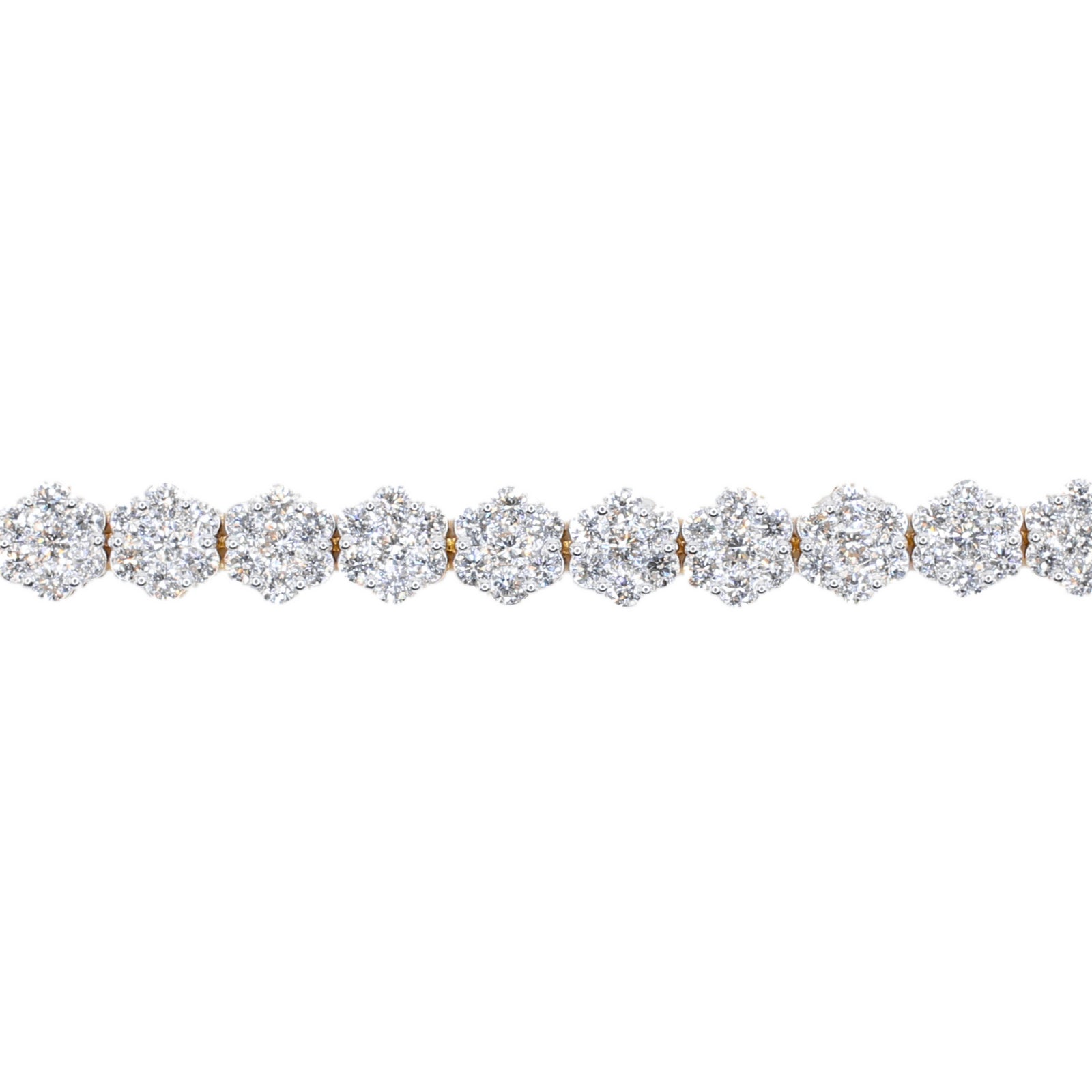 10k Solid Gold Lab Diamond Graduated Flower Tennis Bracelet