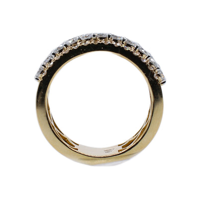 10k Solid Gold Lab Diamond 4 Row Double Layer Men's Band