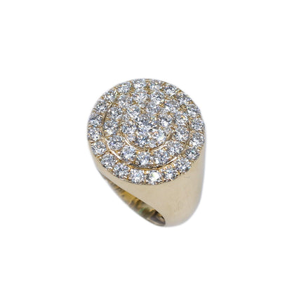 10k Solid Gold Diamond Lab Cake Men's Ring