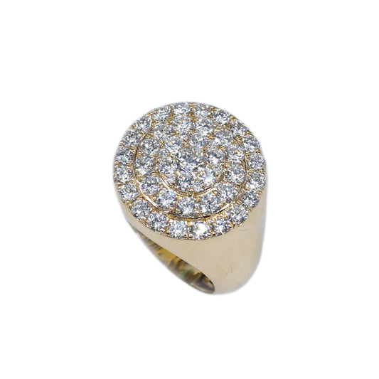 10k Solid Gold Diamond Lab Cake Men's Ring