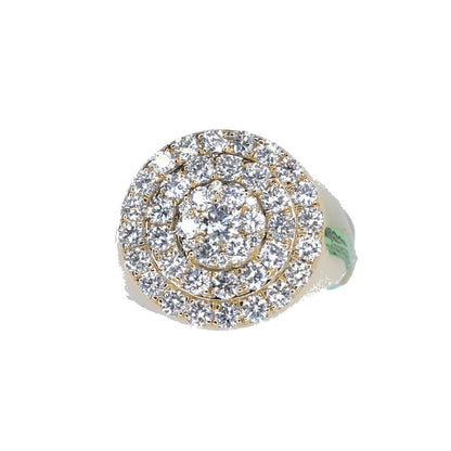 10k Solid Gold Diamond Lab Cake Men's Ring