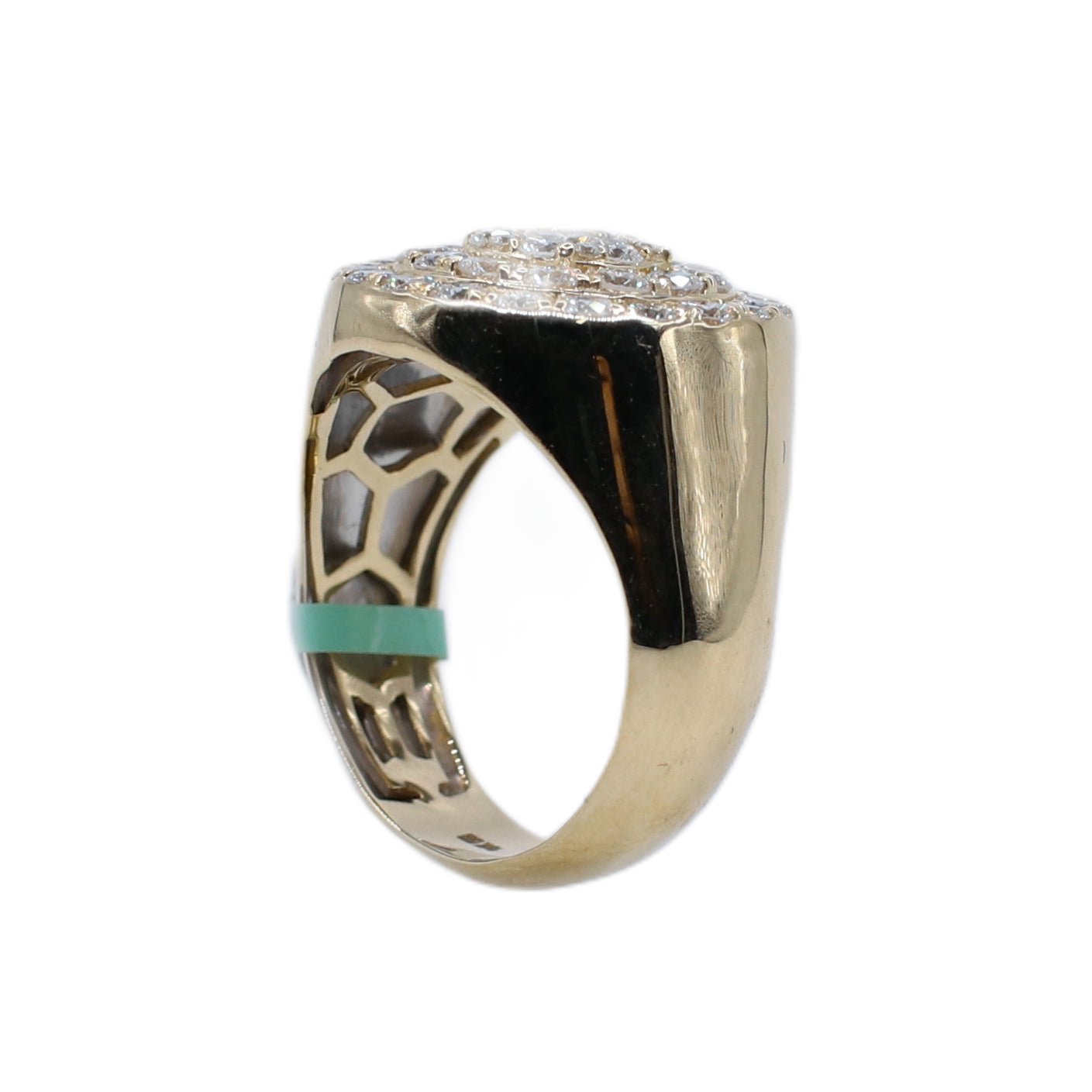10k Solid Gold Diamond Lab Cake Men's Ring