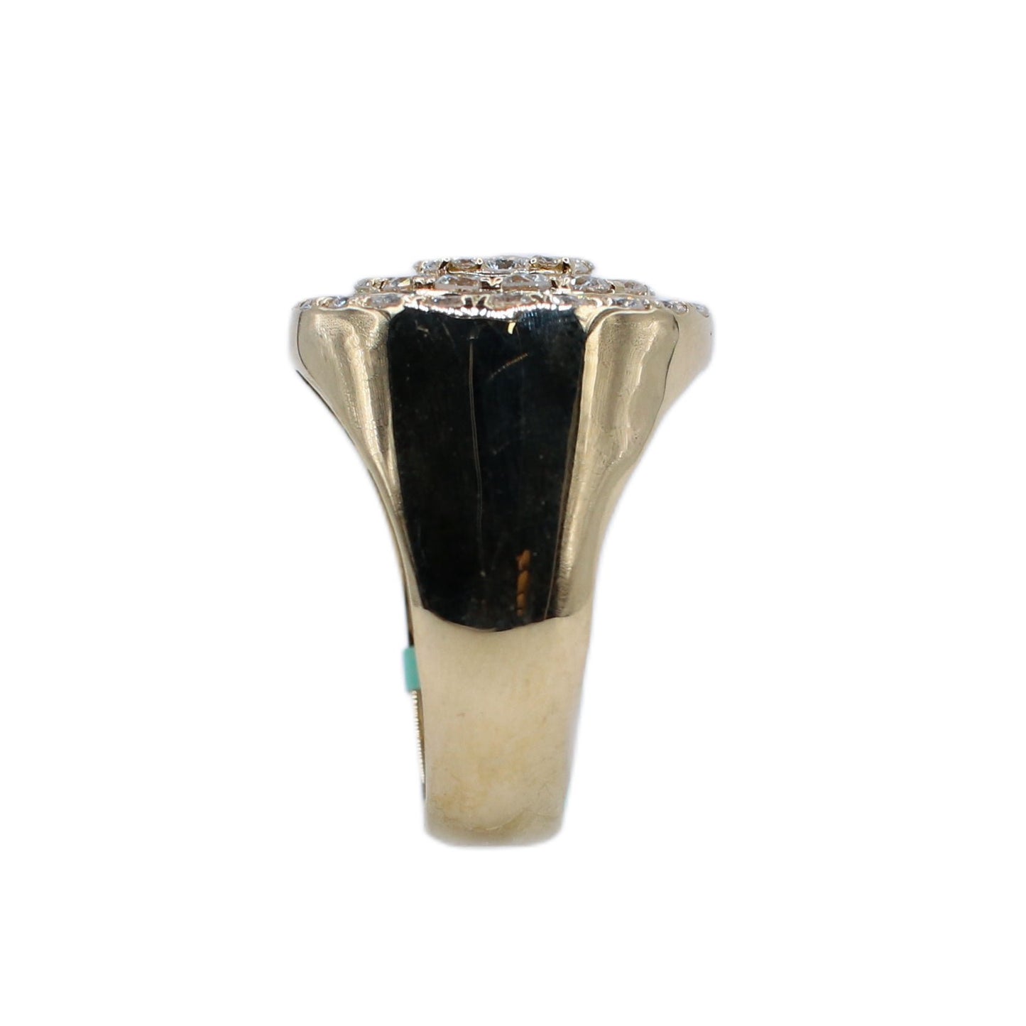 10k Solid Gold Diamond Lab Cake Men's Ring
