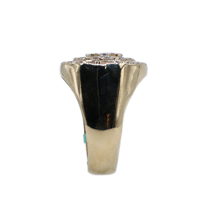 10k Solid Gold Diamond Lab Cake Men's Ring