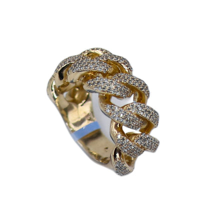 10k Solid Gold Diamond XL Heavy Cuban Ring