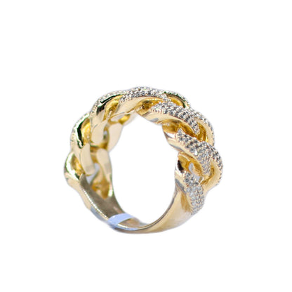 10k Solid Gold Diamond XL Heavy Cuban Ring