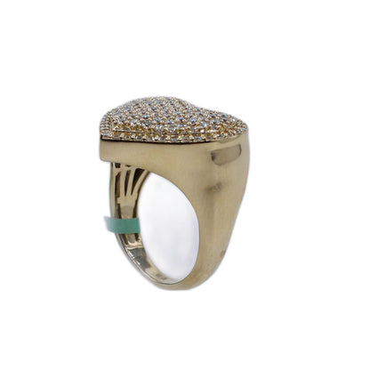 10k Solid Gold Lab Diamond 3D Heart Ring