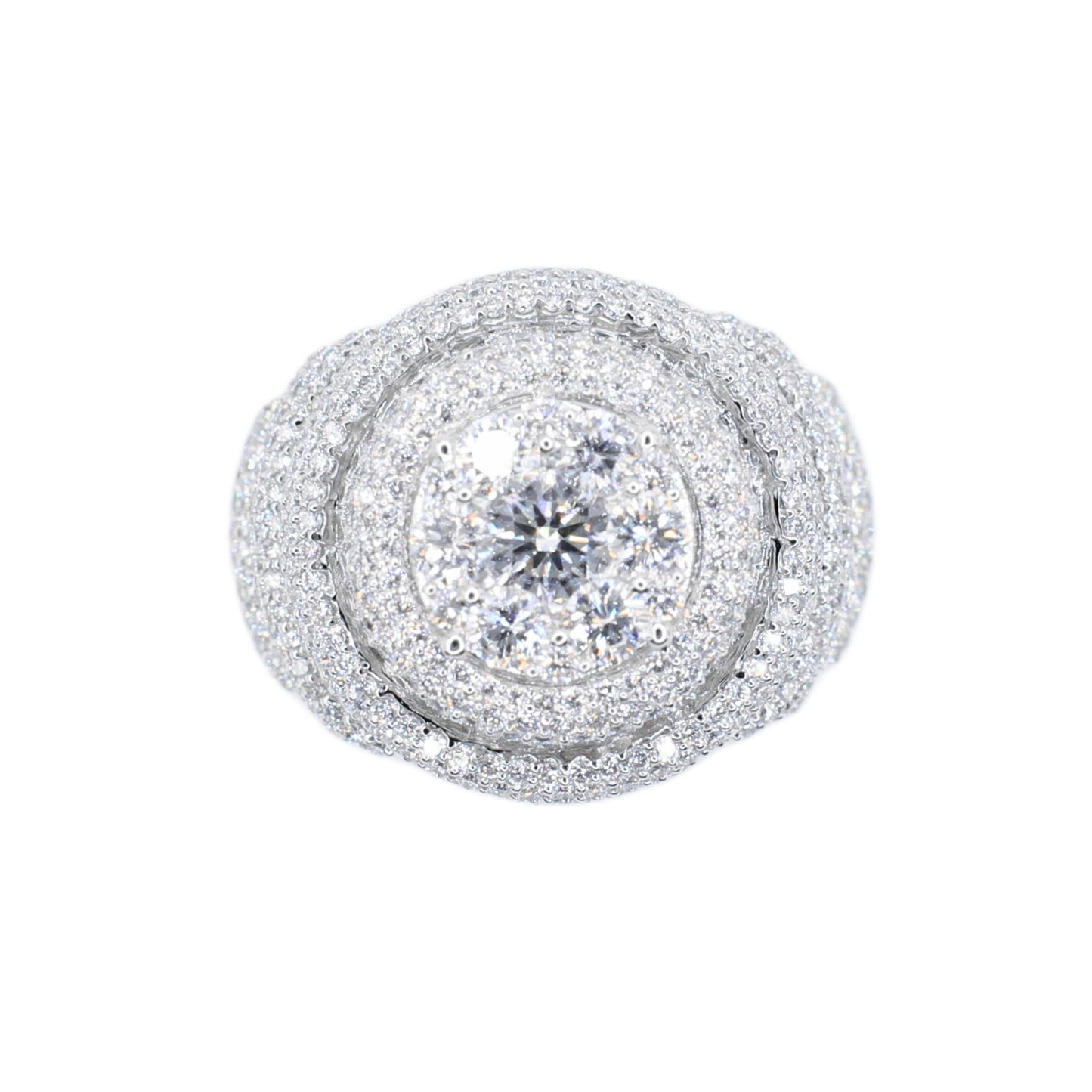 10k Solid Gold Lab Diamond Alternating Baguette Pave Men's Ring