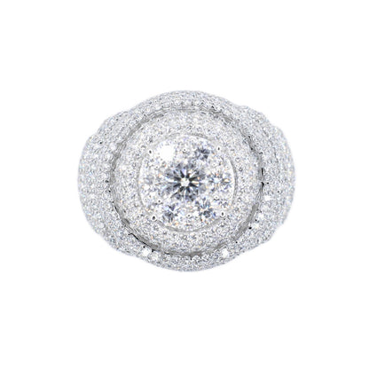 10k Solid Gold Lab Diamond Alternating Baguette Pave Men's Ring