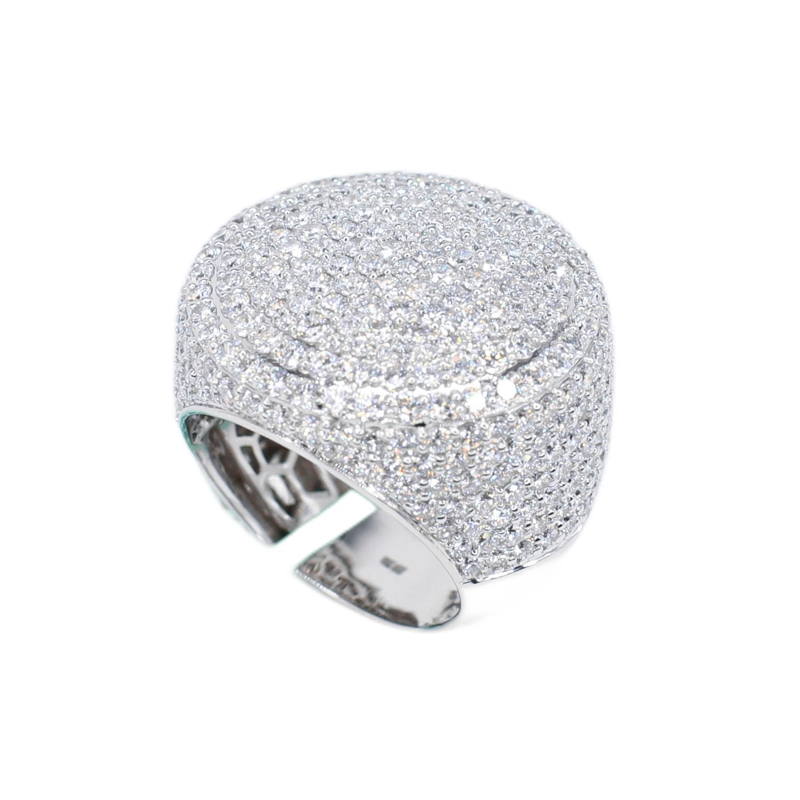 10k Solid Gold Lab Diamond Bustdown Pave Men's Ring