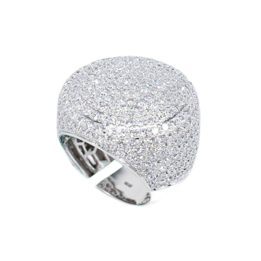 10k Solid Gold Lab Diamond Bustdown Pave Men's Ring
