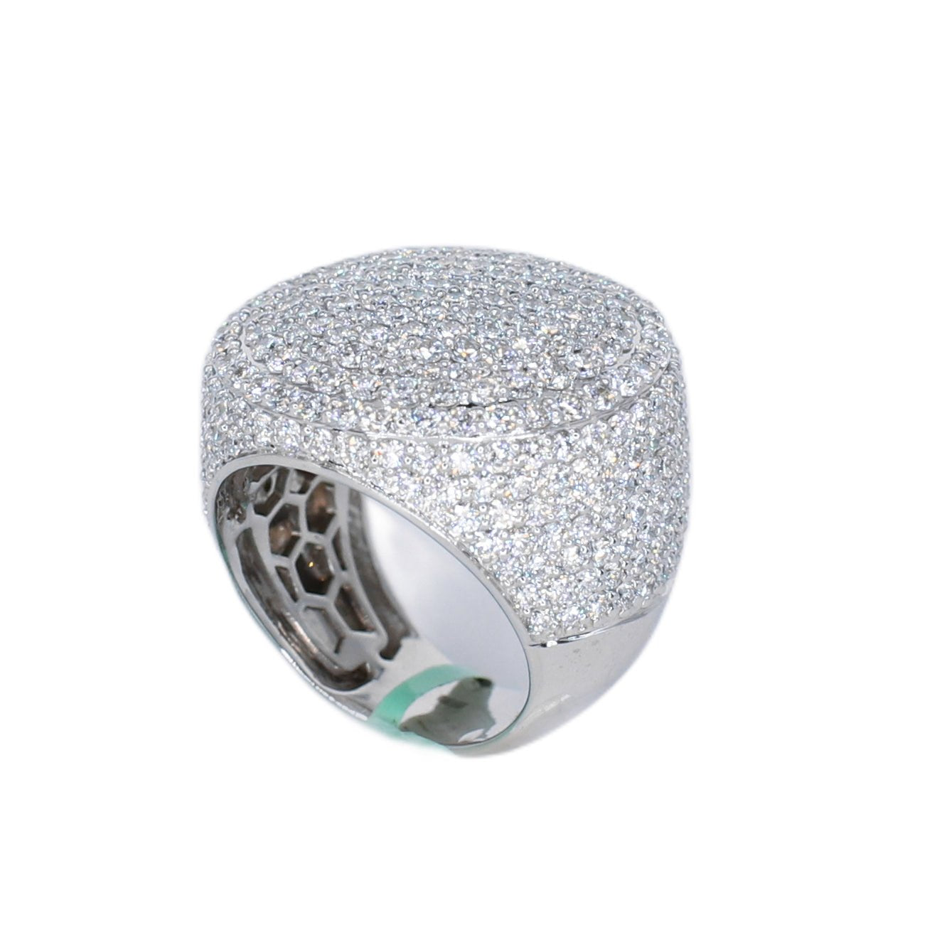 10k Solid Gold Lab Diamond Bustdown Pave Men's Ring