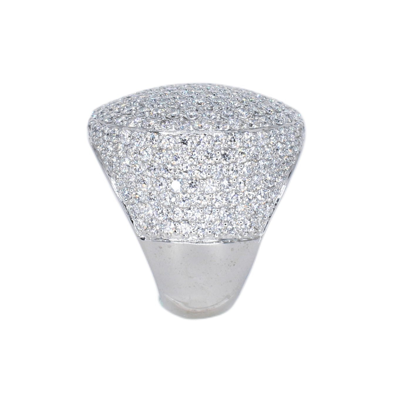 10k Solid Gold Lab Diamond Bustdown Pave Men's Ring