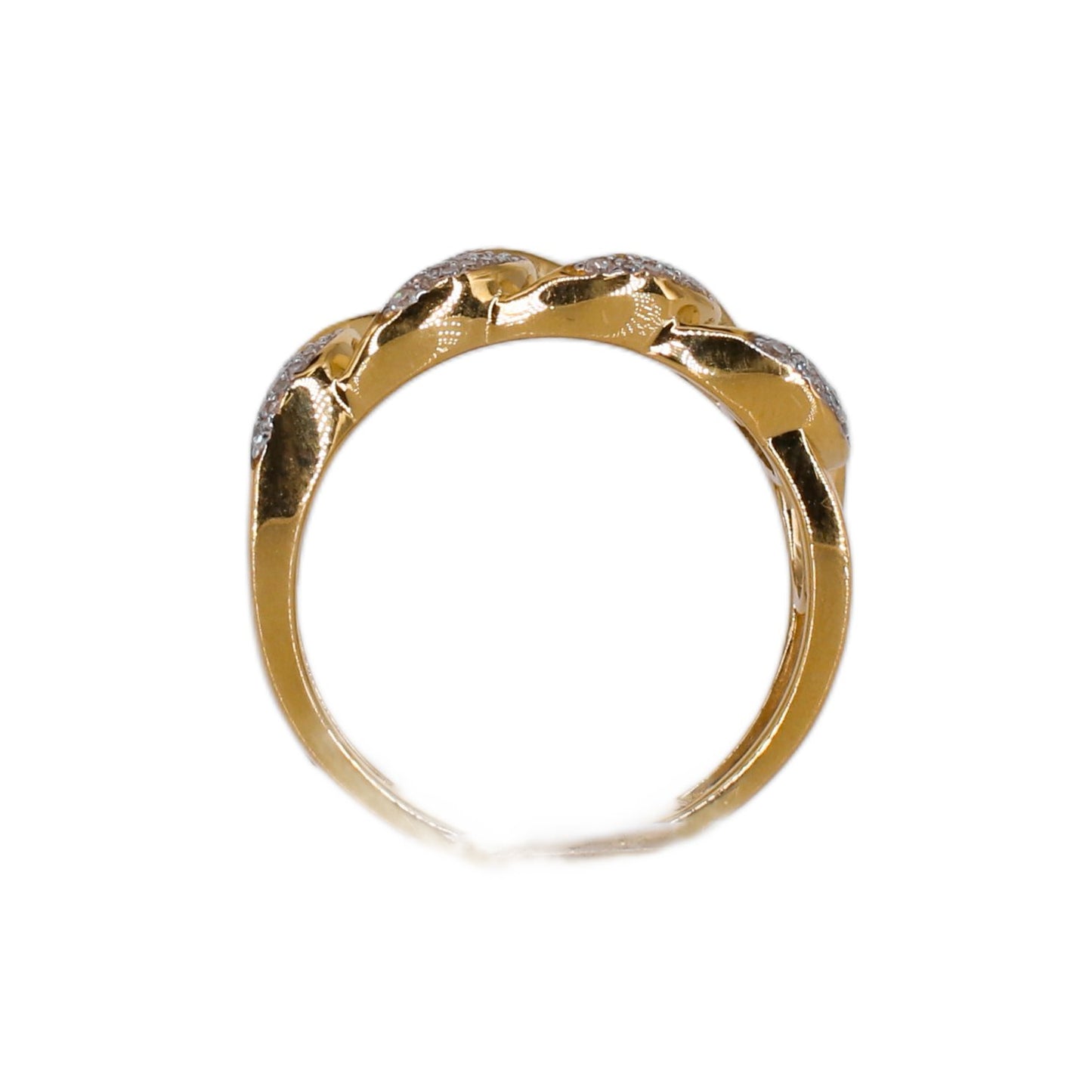 10k Solid Yellow Gold Diamond Cuban Men's Ring