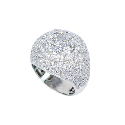 10k Solid Gold Lab Diamond Dome Cluster Men's Ring