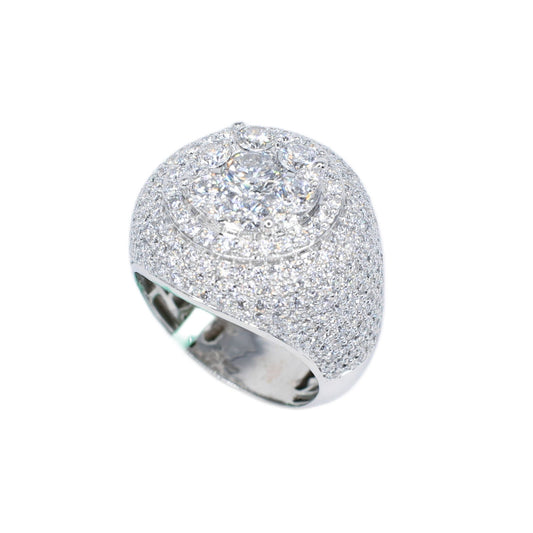 10k Solid Gold Lab Diamond Dome Cluster Men's Ring