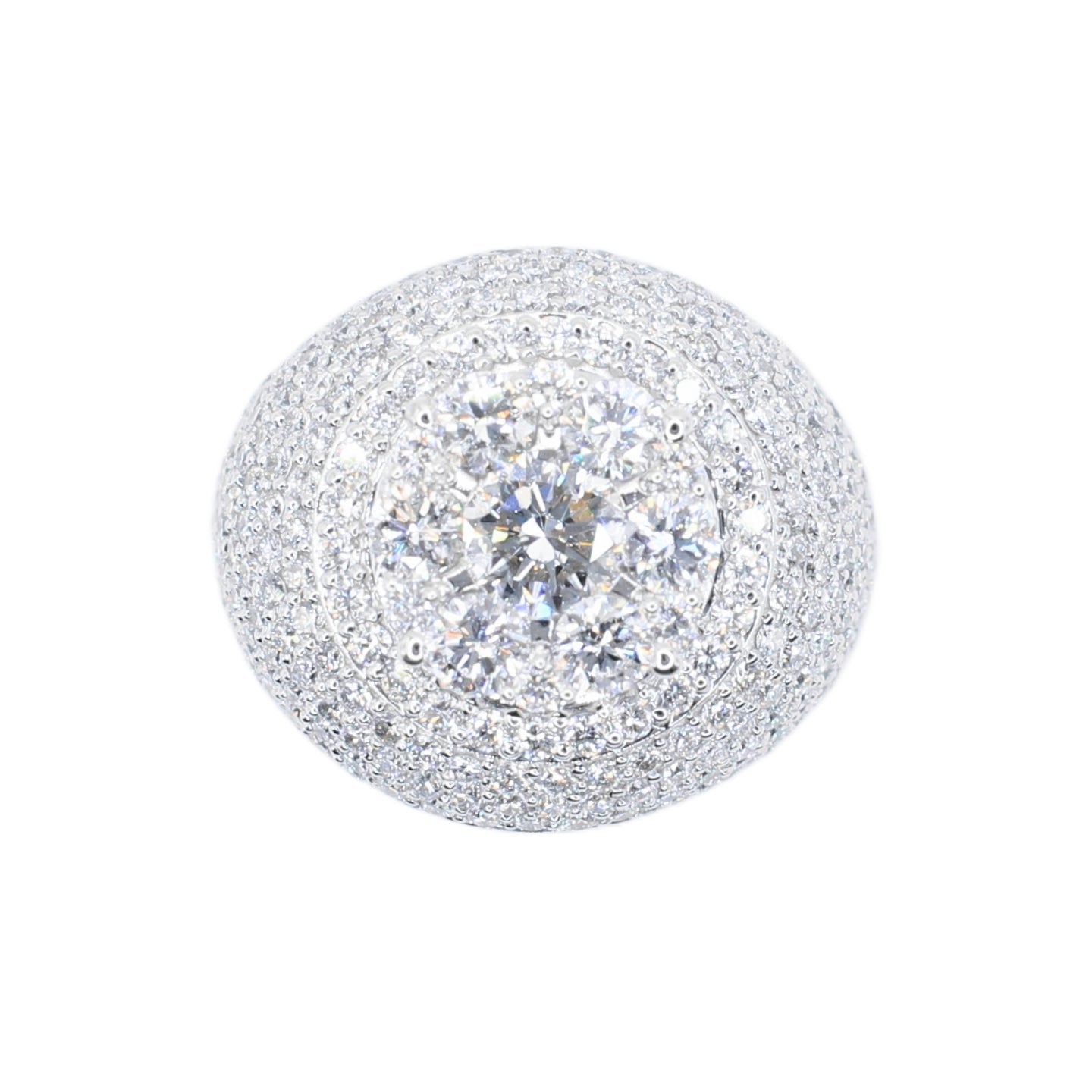 10k Solid Gold Lab Diamond Dome Cluster Men's Ring