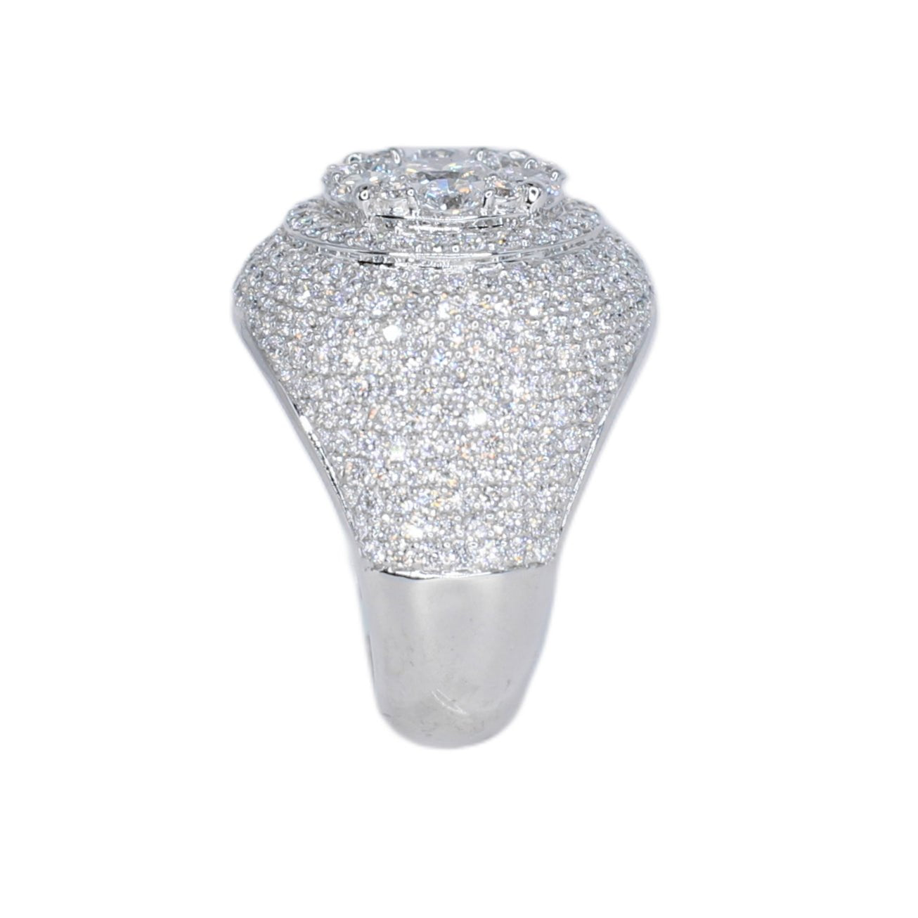 10k Solid Gold Lab Diamond Dome Cluster Men's Ring