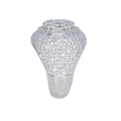 10k Solid Gold Lab Diamond Dome Cluster Men's Ring