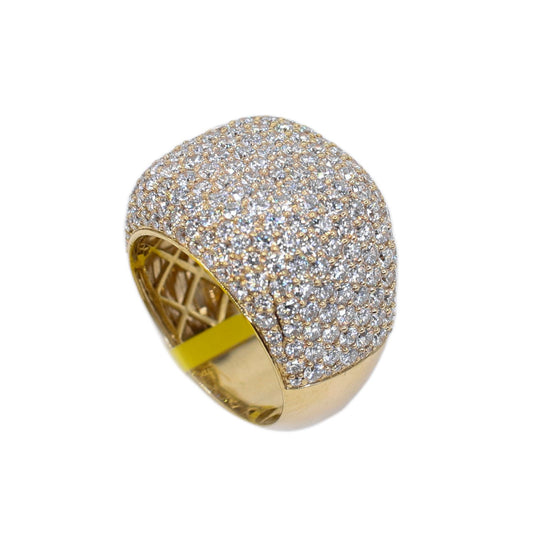 10k Solid Gold Lab Diamond Pave Cushion Men's Ring