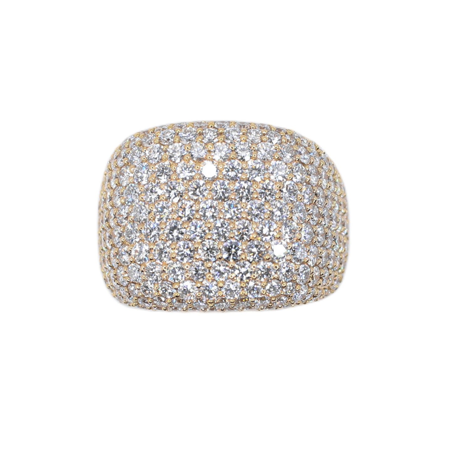 10k Solid Gold Lab Diamond Pave Cushion Men's Ring