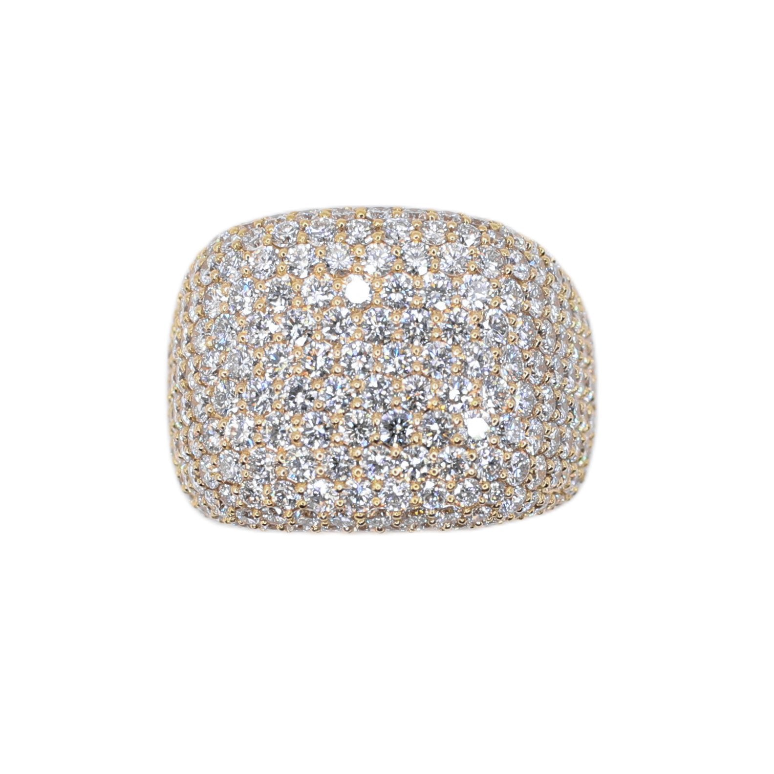 10k Solid Gold Lab Diamond Pave Cushion Men's Ring