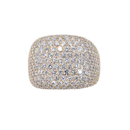 10k Solid Gold Lab Diamond Pave Cushion Men's Ring