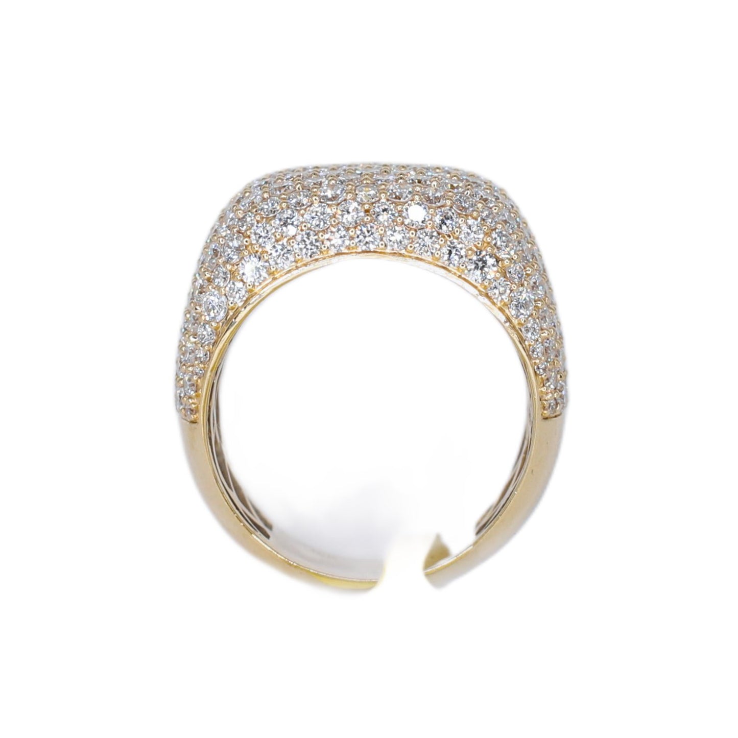 10k Solid Gold Lab Diamond Pave Cushion Men's Ring