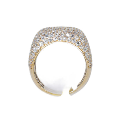 10k Solid Gold Lab Diamond Pave Cushion Men's Ring