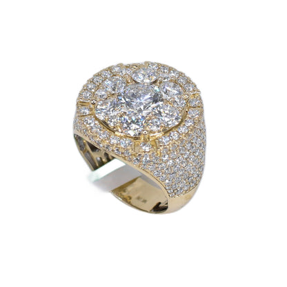 10k Solid Gold Lab Diamond Pointer Cluster Men's Ring